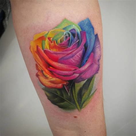 rainbow flower tattoo|rainbow rose tattoo meaning.